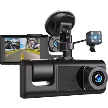 Crow'S Tech 1080P Dash Cam Full Hd Araç Içi Kamera Ön Arka ve Iç Kayıt 3 Kamera Gece Görüşlü G Sensör Geniş — 5. ürün görseli