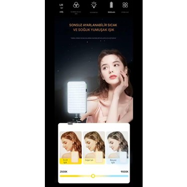 Asfal 120 Ledli Tripod, Telefon, Tablet, Laptop ve Kamera Uyumlu 3 Renkli Selfie Işığı Canlı Yayın — 6. ürün görseli