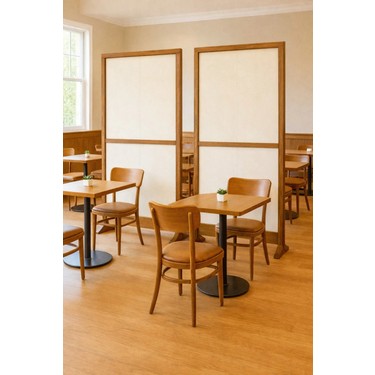 Pinoxi 180CM x 100CM Masif Ahşap Çerçeveli Ayaklı Kumaş Paravan Seperatör Oda Ayırıcı Dekor 180CM x — 2. ürün görseli