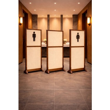 Pinoxi 180CM x 100CM Masif Ahşap Çerçeveli Ayaklı Kumaş Paravan Seperatör Oda Ayırıcı Dekor 180CM x — 4. ürün görseli