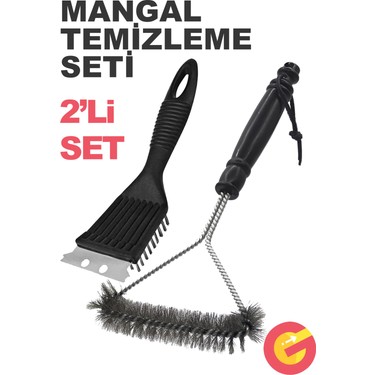 Güncel Çarşı 2'li Paket Mangal Barbekü Temizleyici, Metal Barbekü Izgara Temizleme Fırçası ve fiyatı ve görseli