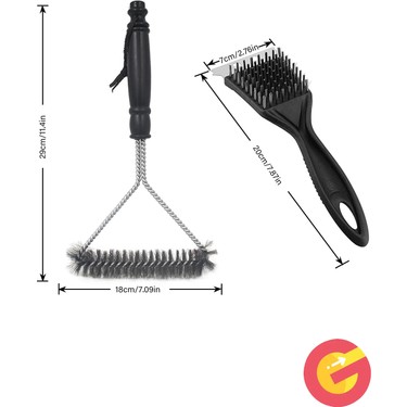 Güncel Çarşı 2'li Paket Mangal Barbekü Temizleyici, Metal Barbekü Izgara Temizleme Fırçası ve — 2. ürün görseli