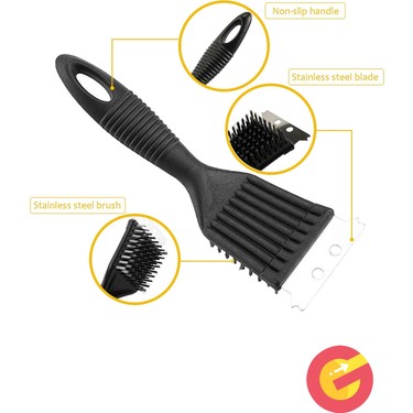 Güncel Çarşı 2'li Paket Mangal Barbekü Temizleyici, Metal Barbekü Izgara Temizleme Fırçası ve — 3. ürün görseli