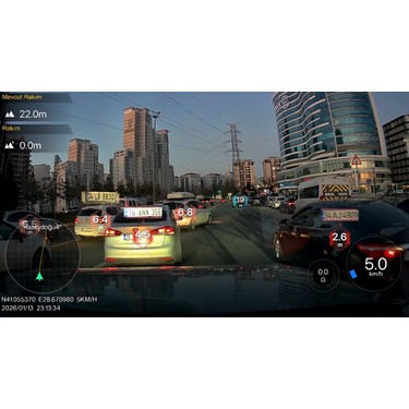 Paul 4K Yapay Zekalı Araç Kamerası Ön Arka Plaka Okuma, Hız Göstergesi, Gps Harita, Adas, 5g — 2. ürün görseli