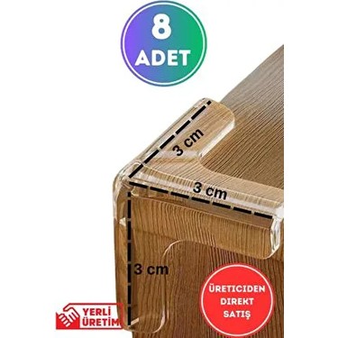 Wappa 8 Adet Bebek Çocuk Yaşlı Köşe Koruması Cam Masa Mermer Sehpa Mobilya Için Şeffaf Kenar fiyatı ve görseli