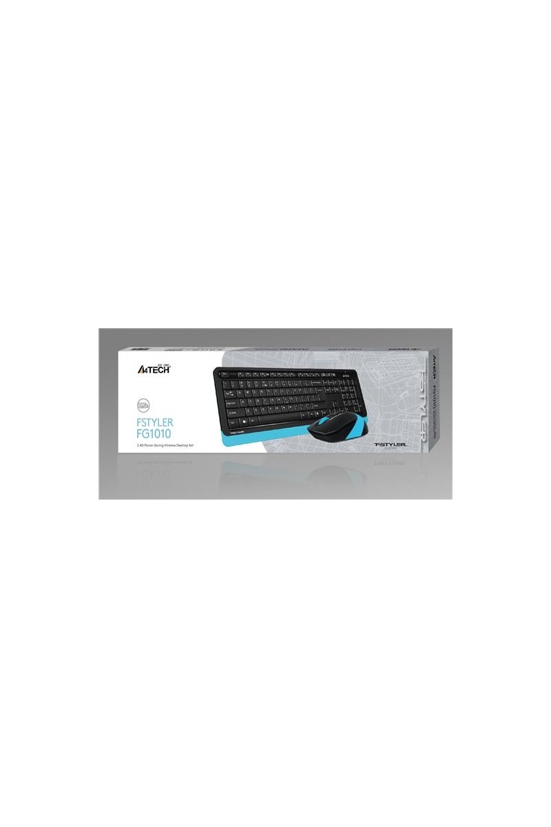 A4Tech A4Tech FG1010 Kablosuz Q Trk Optic Mouse Siyah/Mavi Multimedya Klavye - Mouse Set — 3. ürün görseli