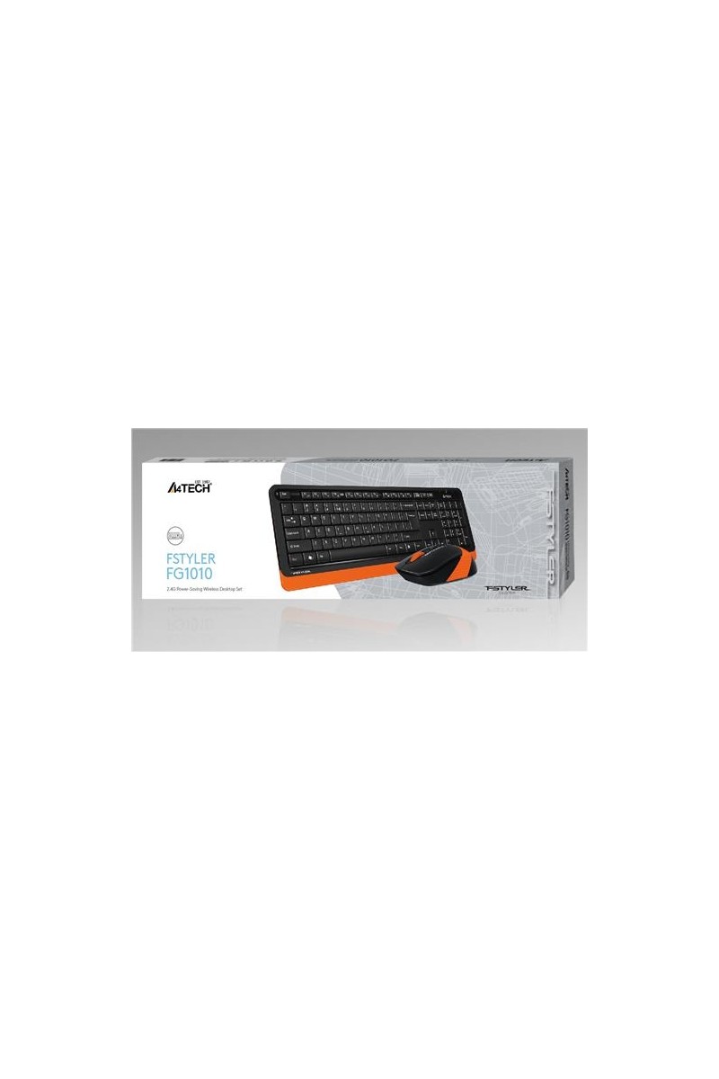 A4Tech A4Tech FG1010 Nano Alıcı 2000DPI Kablosuz Multimedia Türkçe Klavye + Mouse Seti - Siyah/Turuncu — 3. ürün görseli