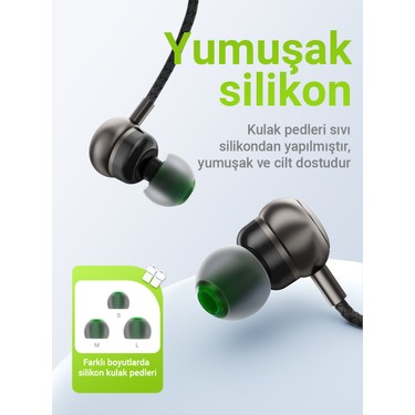 Acefast Acefast 3.5mm Kablolu HD Mikrofonlu Kulaklık Uzaktan Kumandalı Aux Girişli Kulaklık 1.2 Metre - — 6. ürün görseli