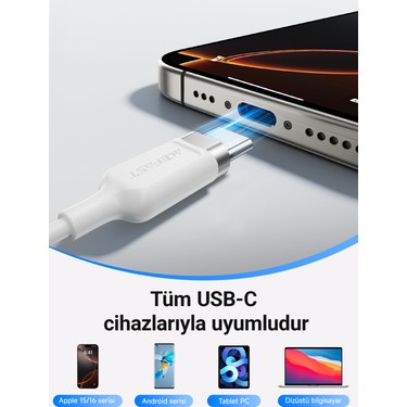 Acefast Acefast USB-C Kablolu Mikrofonlu Kulaklık Uzaktan Kumandalı Type-C Kulaklık 1.2 Metre - Beyaz - L3 — 4. ürün görseli