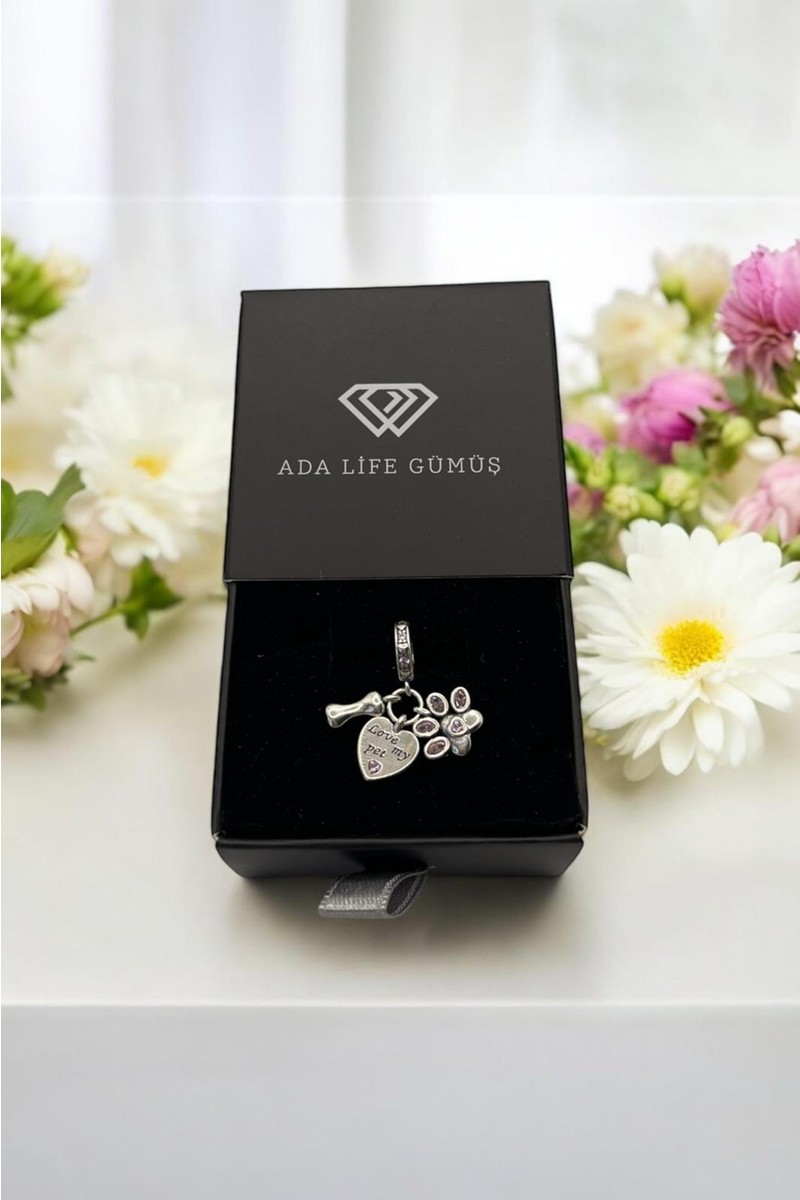 Ada Life Gümüş 925 Ayar Gümüş 'love My Pet' Yazılı Charm