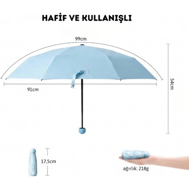 Adornist Adornist Özel Kılıflı UV korumalı Portatif Kapsül Şemsiye - Özel Taşıma Kılıfı ve Koruyucu Plastik — 3. ürün görseli