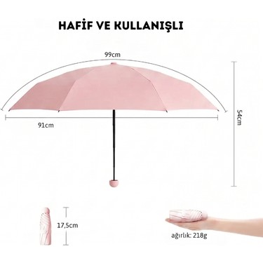 Adornist Adornist Özel Kılıflı UV korumalı Portatif Kapsül Şemsiye - Özel Taşıma Kılıfı ve Koruyucu Plastik — 2. ürün görseli