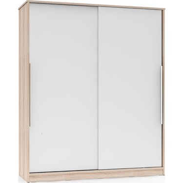 Aeka Aeka Ae-4001 Zambak 2 Çekmeceli Sürgü Kapaklı Gardırop Beyaz Meşe Malzemeden Modern — 3. ürün görseli