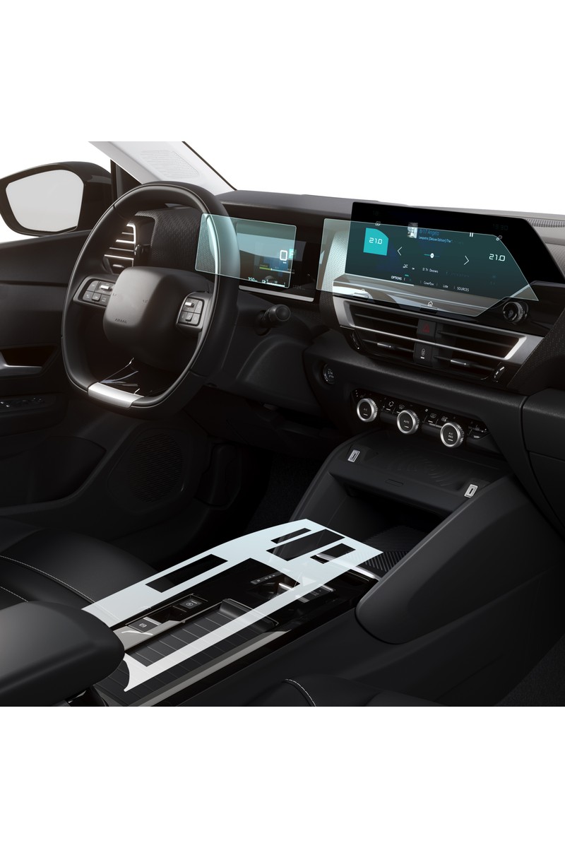Ael-Tech Citroen C4 Max 2025 Uyumlu Dijital Gösterge, Navigasyon ve Orta Konsol Koruyucu 3'lü Set