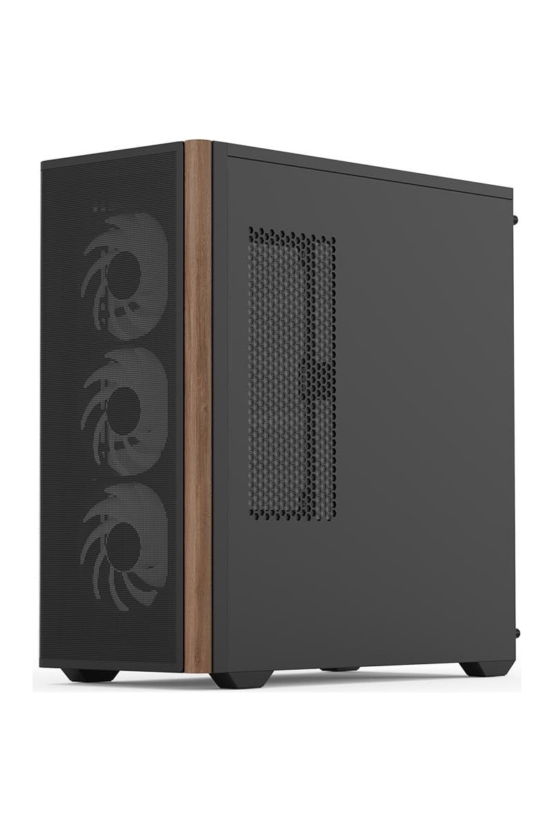 Aero Aero Cool D501A Black 4X12CM A-Rgb Fanlı, Ahşap Ön Panel Detaylı, Tempered Cam Yan ve Mesh Ön Panel, USB Type-C, Atx Bilgisayar Kasası (AE-D501A-BK) — 3. ürün görseli