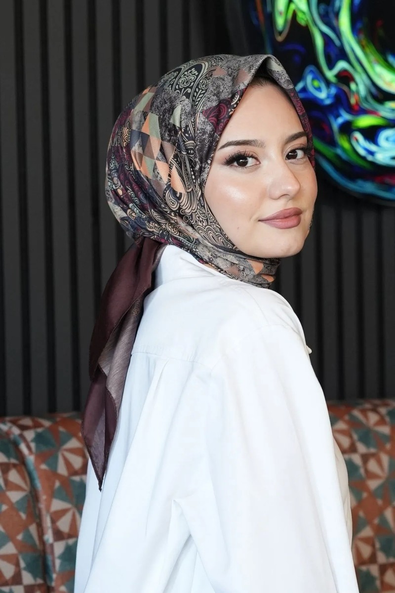 Afvente Afvente Paisley Desen Bordo Soft Pamuk Eşarp - Bordo — 2. ürün görseli