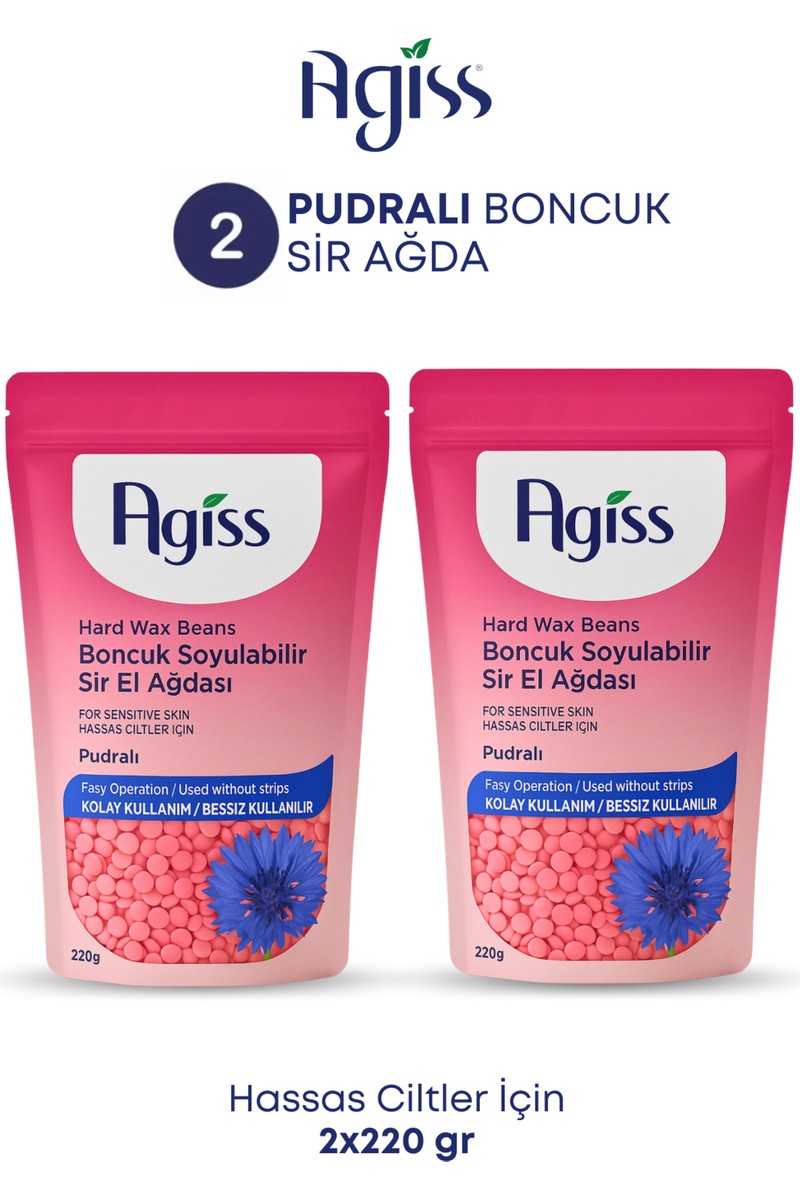 Agiss Boncuk Soyulabilir Inci El Ağdası Hassas Ciltler için Pudralı 220 gr x 2