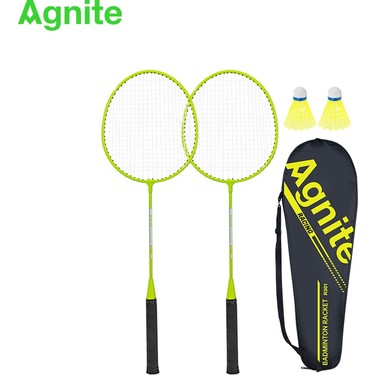 Agnite Agnite Demir Bölünmüş Badminton Raketi 2’li Set 2 Top Dahil Dayanıklı Çelik Gövde — 4. ürün görseli