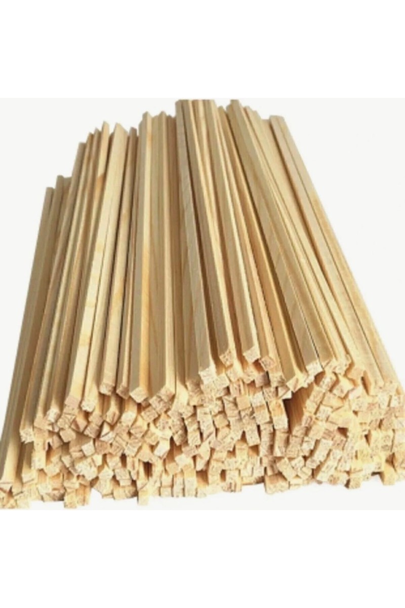 Ahşap Market Mekasan 1 cm x 1 cm Çam Ahşap Çıta 10 Adet 50 cm Ebatlarında Hobi Amaçlı Kullanım