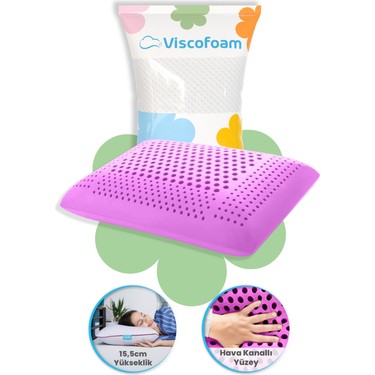 Viscofoam Air Terapi Hava Kanallı Ortopedik Yastık Visco Yastık Mor fiyatı ve görseli