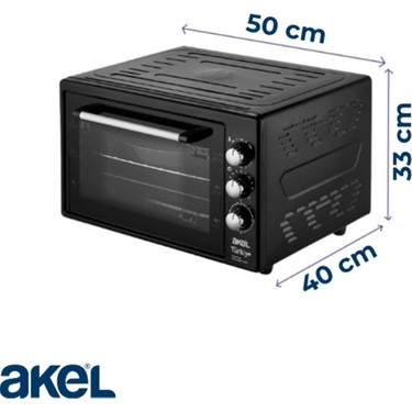 Akel Akel 38 Litre Midi Fırın Lambalı Termostatlı Saatli Çift Tepsili Gri Multifonksiyonel Kullanım — 5. ürün görseli