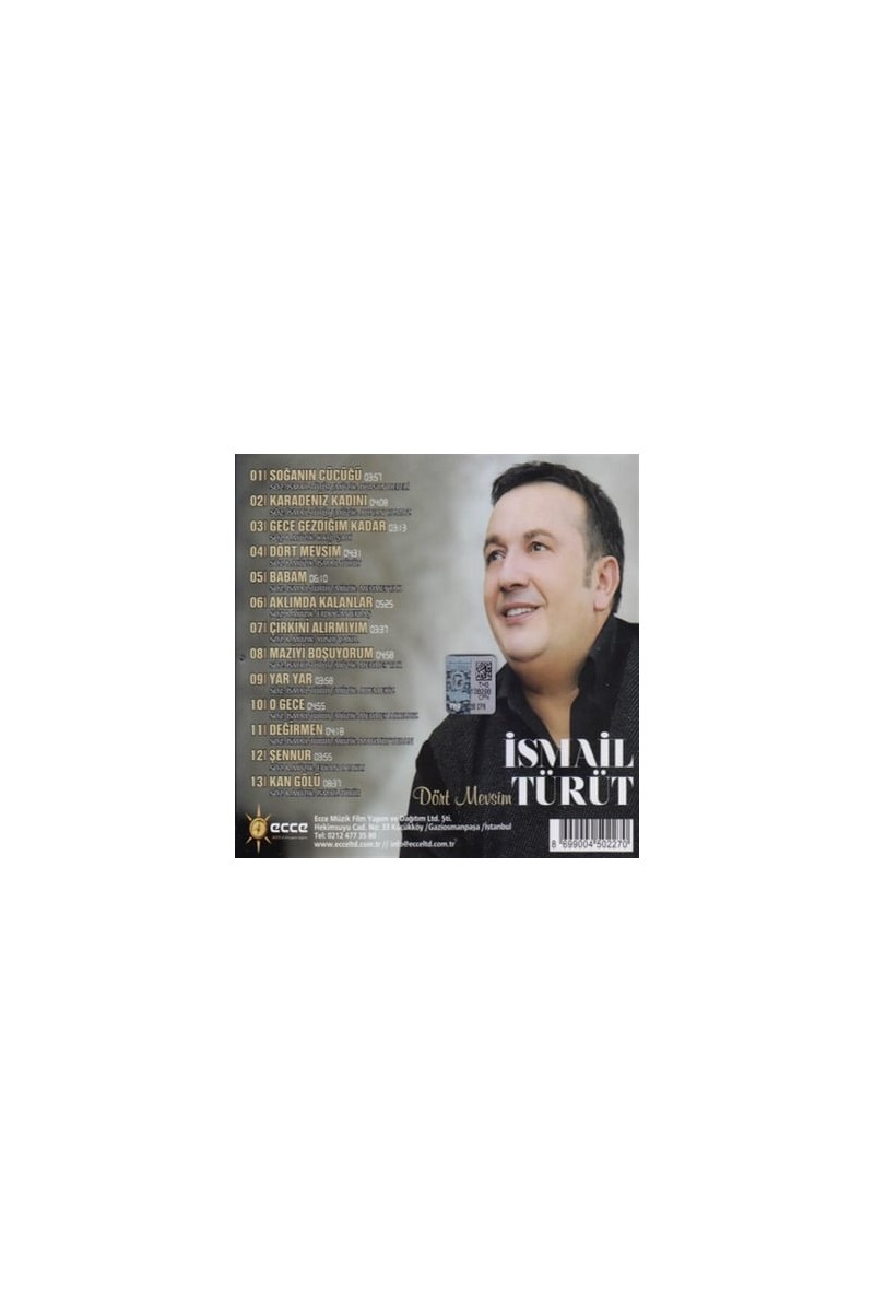 Aktüel Aktüel Ismail Türüt – Dört Mevsim ( Türkçe Müzik CD Albüm — 4. ürün görseli