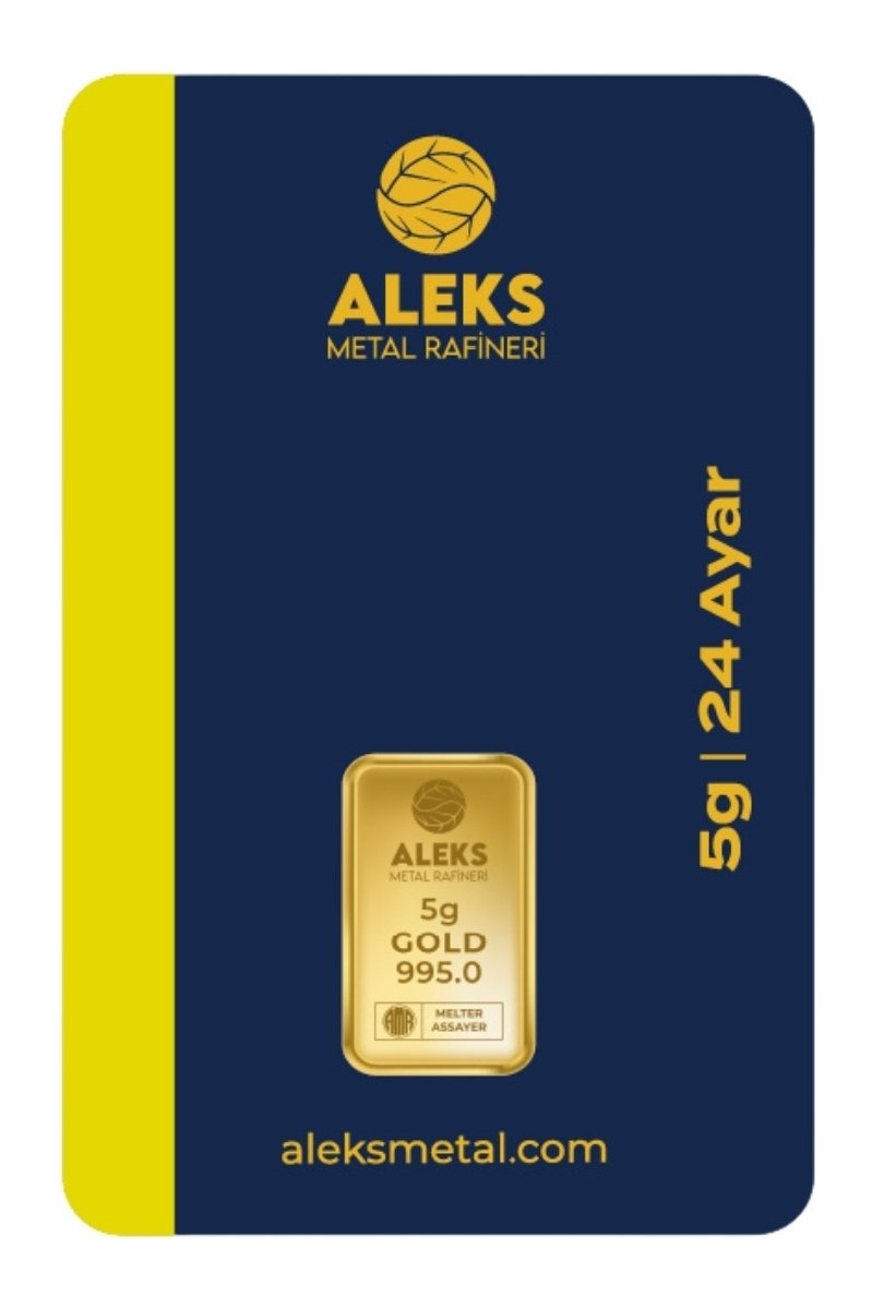 Aleks Metal Rafineri Agakulche 5 gr 24 Ayar Amr Külçe Altın 995 Saflıkta Yatırım Ürünü