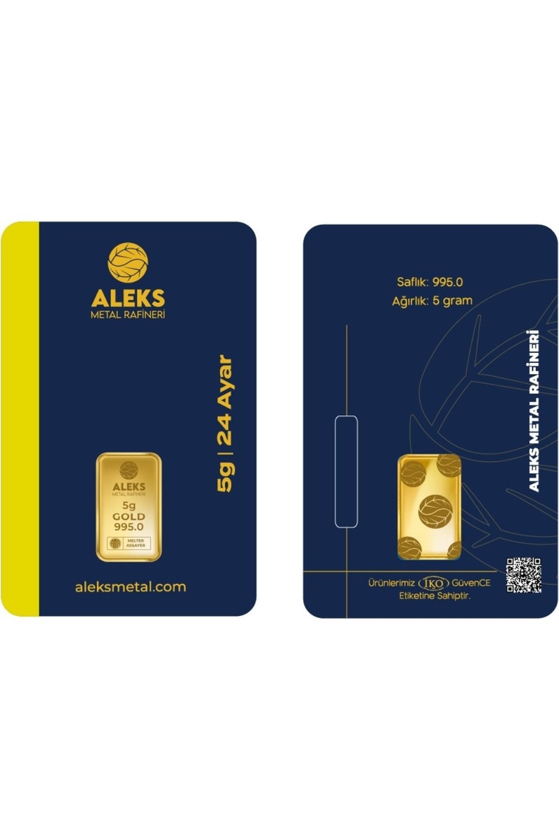 Aleks Aleks Metal Rafineri Agakulche 5 gr 24 Ayar Amr Külçe Altın 995 Saflıkta Yatırım Ürünü — 3. ürün görseli