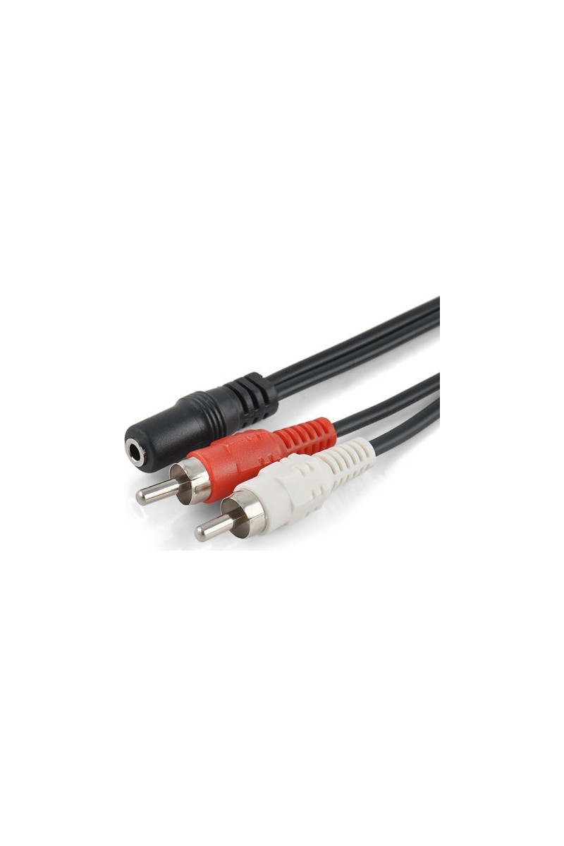Alfais 4823 3.5 mm Stereo To 2RCA Tos Çevirici Dönüştürücü Adaptör Kablosu 40 cm Siyah Ses Kabloları