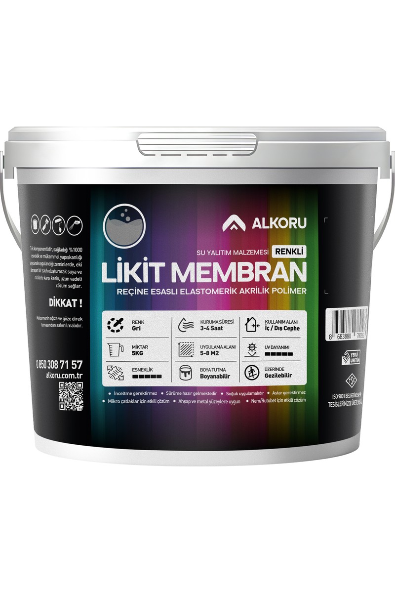 Alkoru Alkoru Renkli Reçine Esaslı Gri Likit Membran 5 kg Su Yalıtım Malzemesi Yüksek — 4. ürün görseli