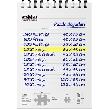 Anatolian Anatolian 1000 Parçalık Ayçiçekleri Temalı Puzzle Eğlenceli Zihin Geliştirici 66 x 48 — 4. ürün görseli
