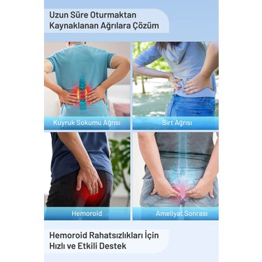 Ankaflex Ankaflex Ortopedik Oturma Simidi Hemoroid Basur Minderi Kuyruk Sokumu Destek — 6. ürün görseli