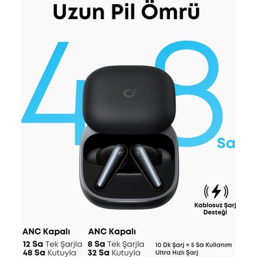 Anker Anker Soundcore Liberty 5 Kulak İçi Bluetooth Kulaklık, Gerçek Zamanlı Gürültü Engelleme, Siyah - — 6. ürün görseli