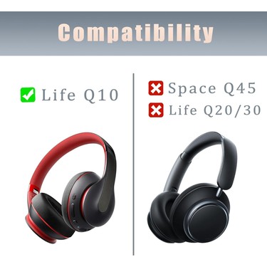 M.TK Moveteck Anker Soundcore Life Q10 Q10 Bt ile Uyumlu Kulaklık Pedi Süngeri Yastığı + Takma Aparatı 2in — 2. ürün görseli