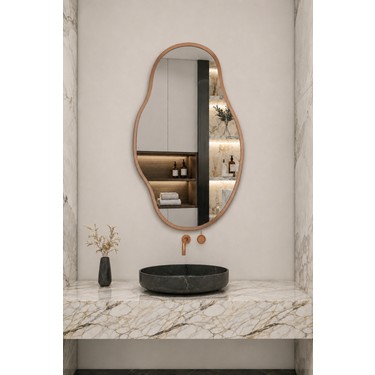 Ant Home Ant Home Asimetrik Ayna, Çerçeveli Ayna, Duvar Aynası, Konsol Aynası, Banyo Aynası, Çerçeveli fiyatı ve görseli