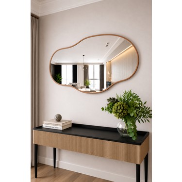 Ant Home Ant Home Asimetrik Ayna, Çerçeveli Ayna, Duvar Aynası, Konsol Aynası, Banyo Aynası, Çerçeveli — 5. ürün görseli
