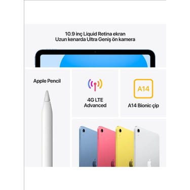 Apple Apple iPad 10.nesil 64GB 10.9" Wi-Fi Tablet Sarı — 6. ürün görseli