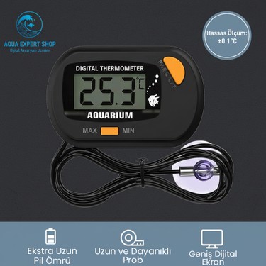 Aqua Expert Aqua Expert Akvaryum Dijital Termometre - Kablolu - Hassas Ölçüm - Uzun Süre Pil Ömrü - Dayanıklı — 4. ürün görseli