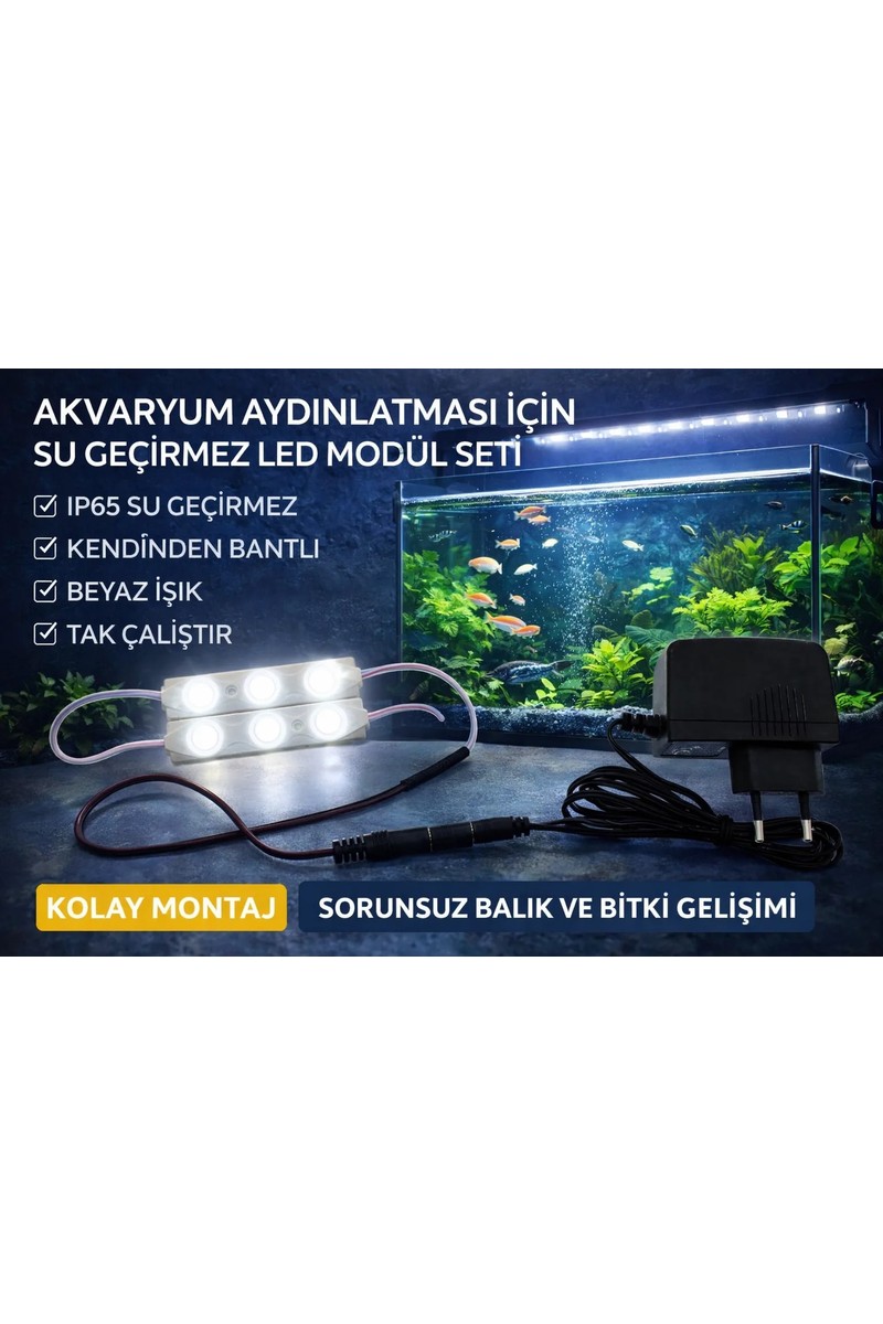 Aquaplant Aquaplant Akvaryum İkili Modül LED Aydınlatması Yüksek Işık Gücü Beyaz Işık Kolay Montaj fiyatı ve görseli