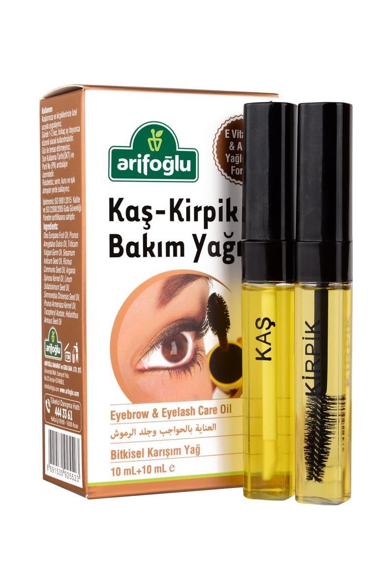 Arifoğlu 20 ml Kaş ve Kirpik Bakım Yağı - E Vitamini ve A Yağı İçeren Bitkisel Karışım, Dermatolojik Olarak Test Edilmiştir