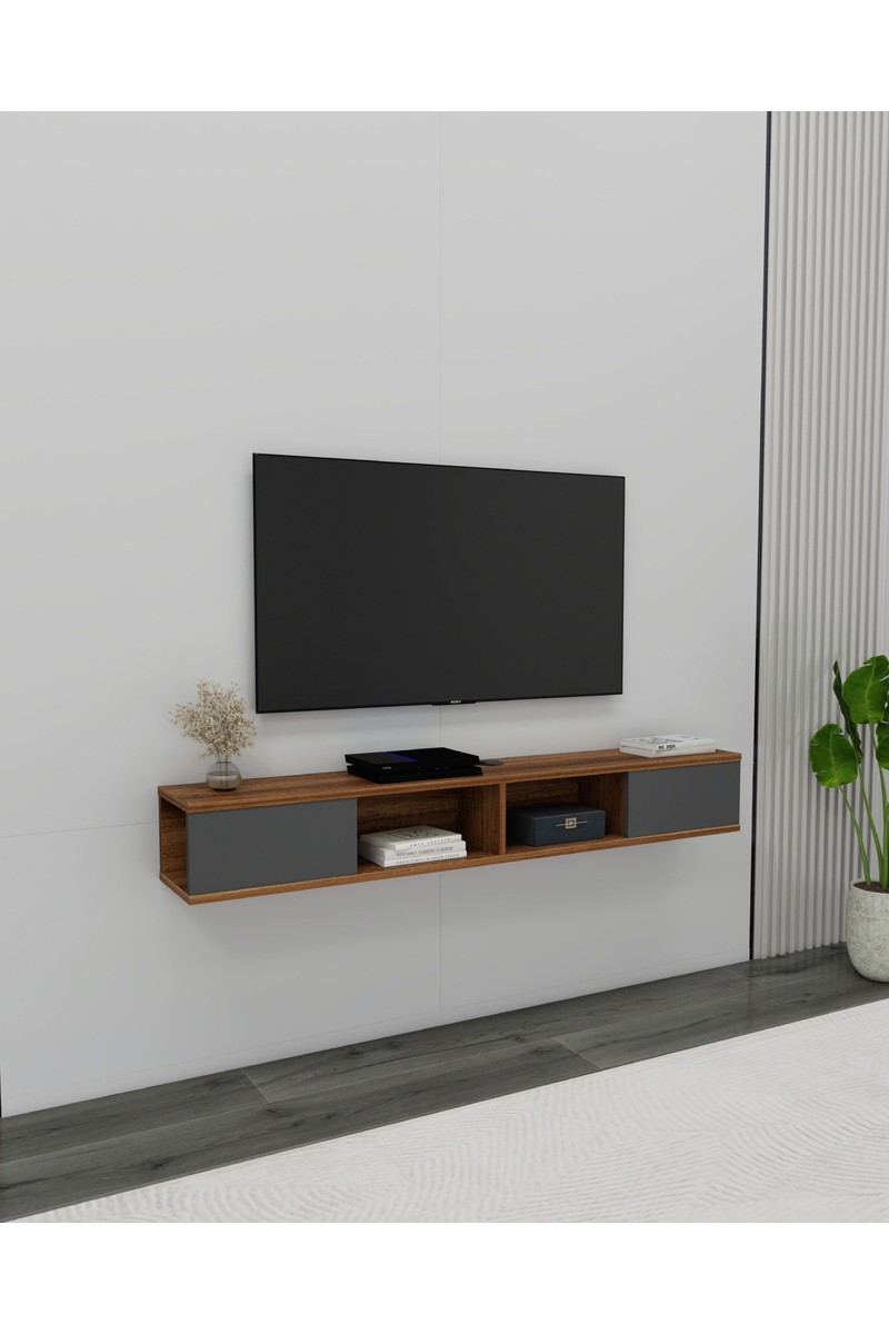 Arnetti Arnetti Mayer Duvara Monte Raflı Tv Sehpası, Ceviz Antrasit - Mayer — 3. ürün görseli