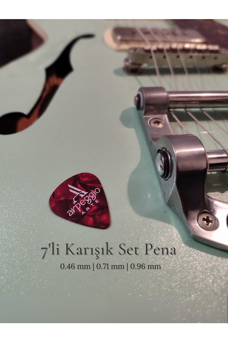 Arpeggio Arpeggio Arte 7’li Gitar Pena Seti | Selüloid | 0.46 - 0.71 - 0.96 mm | Karışık Renk | Pena Şarjörü Hediye! — 2. ürün görseli