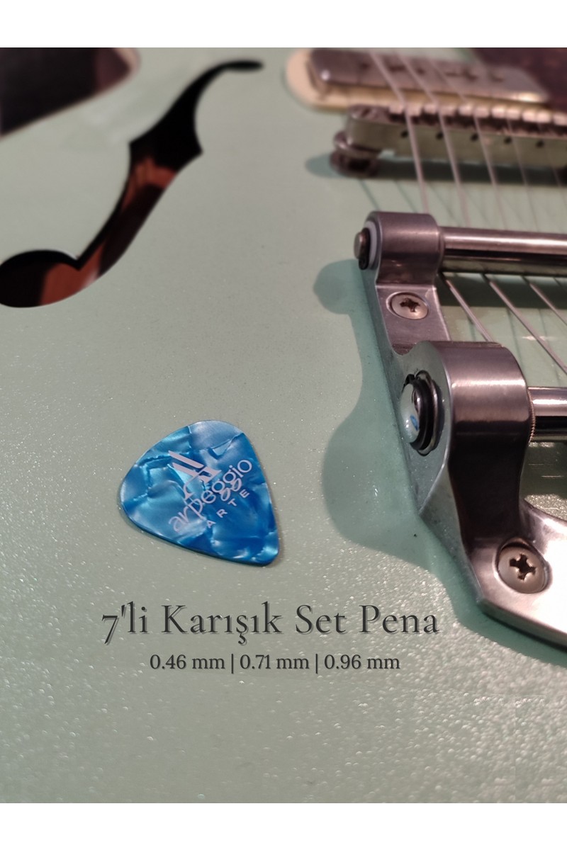 Arpeggio Arpeggio Arte 7’li Gitar Pena Seti | Selüloid | 0.46 - 0.71 - 0.96 mm | Karışık Renk | Pena Şarjörü Hediye! — 3. ürün görseli