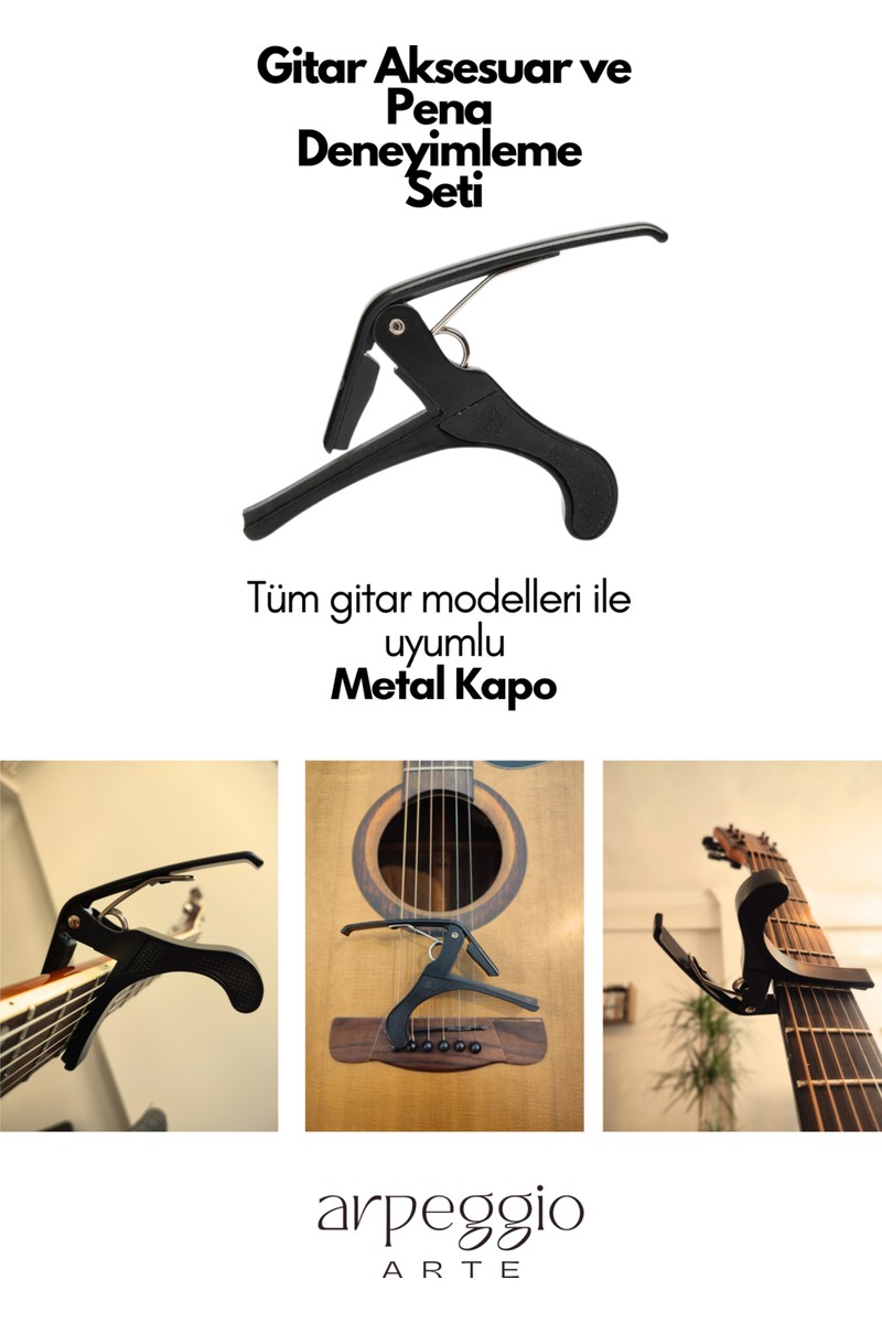 Arpeggio Arpeggio Arte - Gitar Aksesuar ve Pena Seti – Kapo, Burgu Çevirici, Pena Anahtarlık, Strap lock — 3. ürün görseli