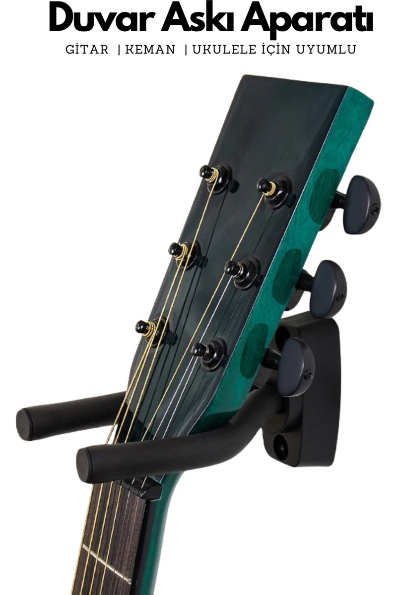 Arpeggio Arpeggio Arte Gitar Duvar Askı Aparatı | Vidalı, Süngerli Tutucu | Keman & Ukulele & Saz Uyumlu | 2 Adet Pena ve Pena Şarjörü Hediyeli! — 3. ürün görseli