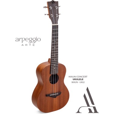 Arpeggio Arte Arpeggio Arte UK02 Maun Kaplama Concert Ukulele – Başlangıç ve Hobi Için – Siyah Kılıf — 2. ürün görseli