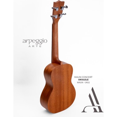 Arpeggio Arte Arpeggio Arte UK02 Maun Kaplama Concert Ukulele – Başlangıç ve Hobi Için – Siyah Kılıf — 3. ürün görseli