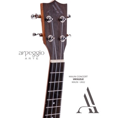 Arpeggio Arte Arpeggio Arte UK02 Maun Kaplama Concert Ukulele – Başlangıç ve Hobi Için – Siyah Kılıf — 4. ürün görseli