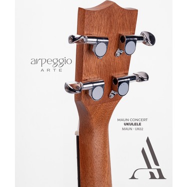 Arpeggio Arte Arpeggio Arte UK02 Maun Kaplama Concert Ukulele – Başlangıç ve Hobi Için – Siyah Kılıf — 5. ürün görseli