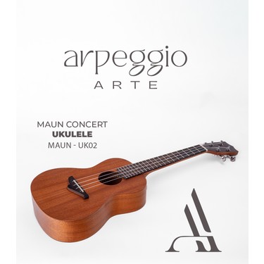 Arpeggio Arte Arpeggio Arte UK02 Maun Kaplama Concert Ukulele – Başlangıç ve Hobi Için – Siyah Kılıf — 6. ürün görseli
